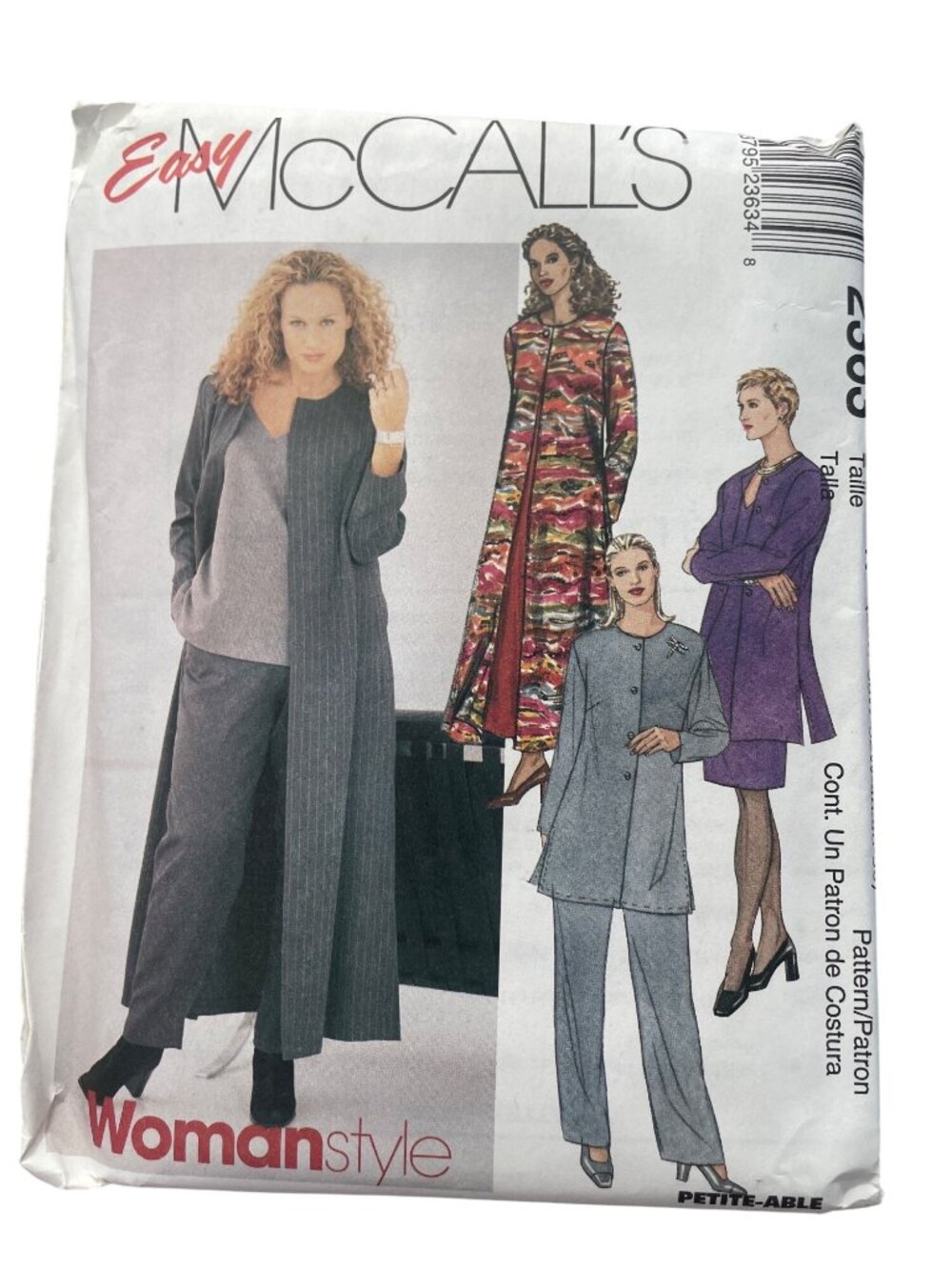 Vintage 90s Easy McCalls Sewing Pattern Size 28W-32W Duster Jacket Dress UNCUT